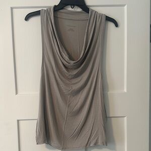 Anthropologie Gray Draped Neck Tank Top